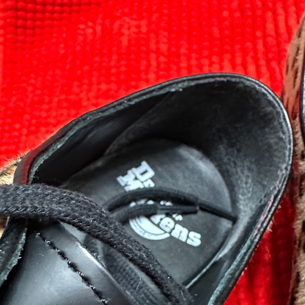 Dr. Martens Black and Leopard Print Shoes - Picture 3 of 8